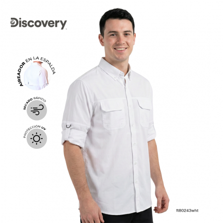 CAMISA DISCOVERY CABALLERO DX4578-308-80243WHT